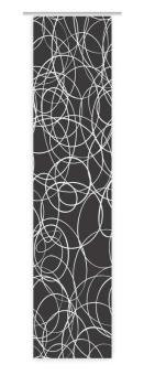 Moderna circle black, Flächenvorhang transparent